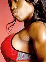 super hot ebony female bodybuilder mistress treasure in ripped contest shape